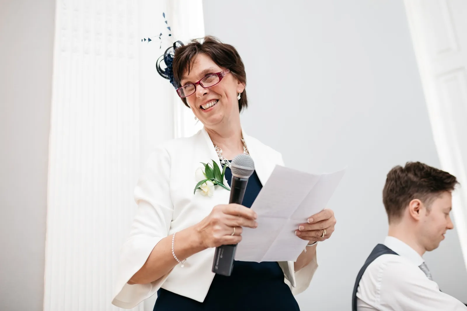 Mother of groom giving speech